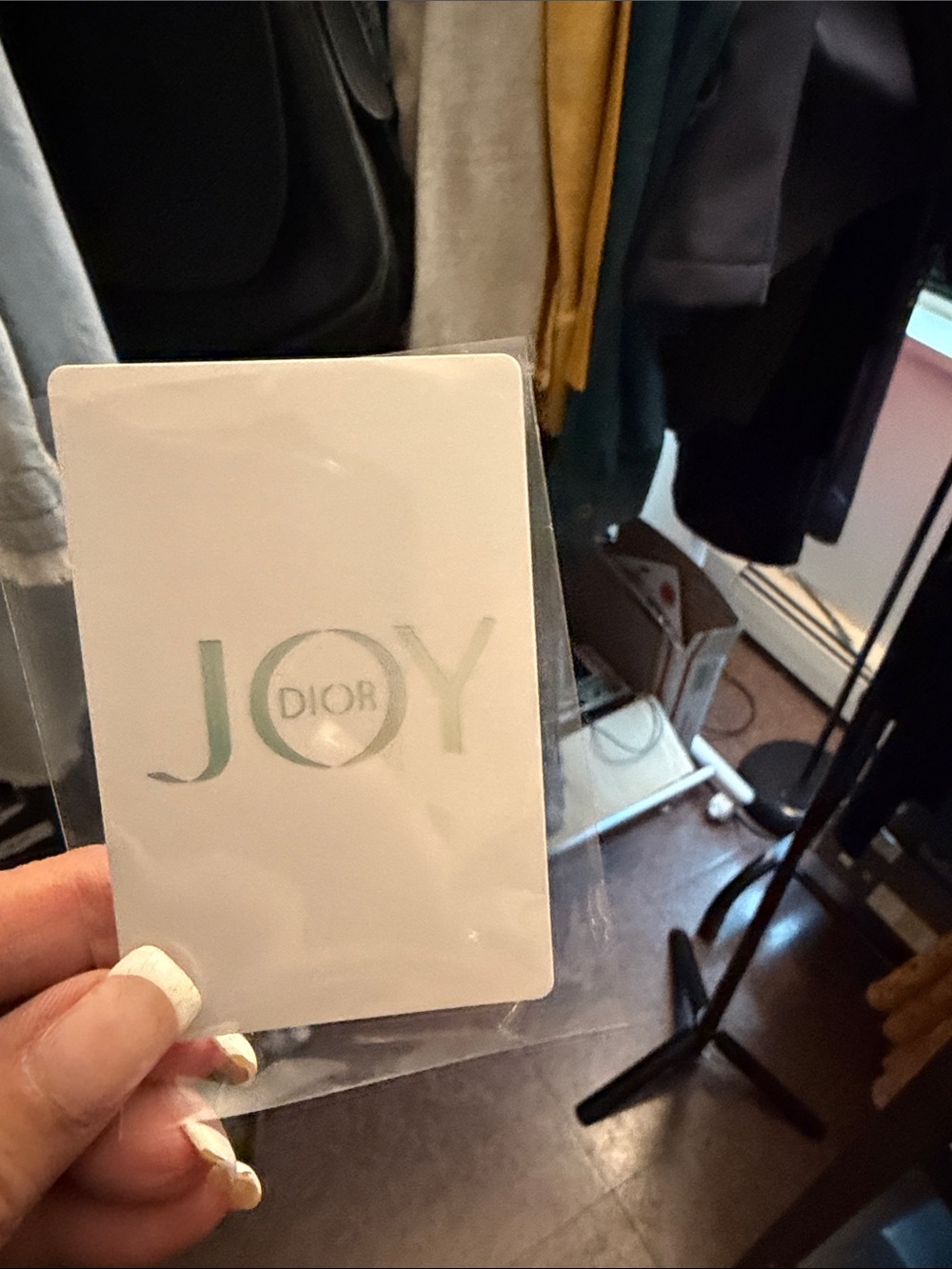 Dior JOY Logo Card - White & Mint Green